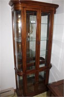 Two Door Curio Cabinet with Rounded Glass Corners