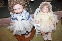 Pair of Dolls, One with Chair, One with Stand