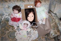 3 Dolls & Large Doll Head
