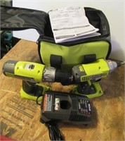 Ryobi 18 volt (2) piece set. Note no batteries,