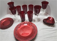 Ruby Red Stemware Glass Collection +