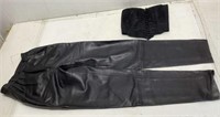 Black Leather Pants size 4 & Corset Look  Top