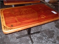 30" x 48" Solid Wood Table w/ Wolf Head Imprint