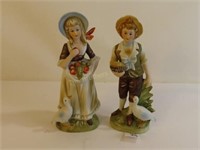 Pr of Bisque Figurines - 8"