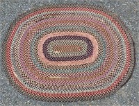 Braided rug - multi-color, hand done, 8' x 6'-6"