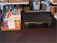 VHS Tapes and 4 Head Sharp VHS Player.