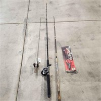 S2 4pc (3) Rods Fishing poles: (1) ice fishing rod