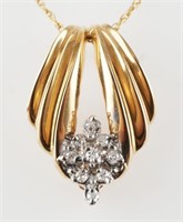 14K Diamond Slide Pendant & Necklace
