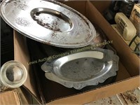 Box lot of serving trays