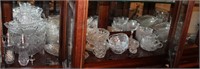 Shelf lot of glassware