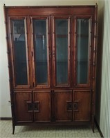 Superb Vintage Stanley Faux Bamboo China Cabinet