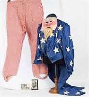 EARLY UNCLE SAM PATRIOTIC COSTUME W MASK PHOTOS