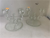 2 Glass Candle Holders