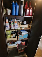 Metal cabinet, oil, cleaners