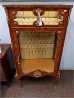 Vintage French Cabinet With Gold Upholstery