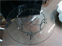 Cast Iron Dining Room Table with Glass Top