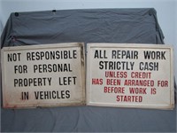 Lot Of 2 Vintage Plastic Signs