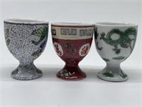 (3) Vintage Japanese Egg Cups