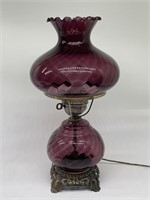 Vintage Electric Purple Glass Parlor Lamp, 1/2