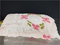 Vintage Pink Chenille Bedspread