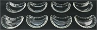 Set of 8 Vintage Glass Crescent Plates
