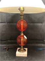 Vintage Lamp with Shade w/ White Marble Base