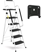 HBTower 5 Step Ladder with Handrails with Tool Pla