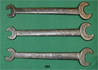 Three different open ended wrenches