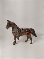 Vintage Pot Metal Copper Tone Carvival Horse U7A