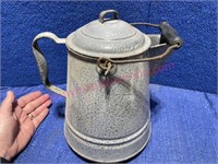 Antique grey enamelware coffee pot (large)