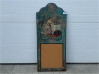37" tall cork board with beautiful art work
