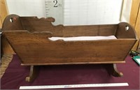 Large Antique Wood Cradle