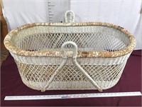 Unique Antique Wicker And Wood Basket