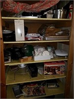Contents of shelves in walk out basement