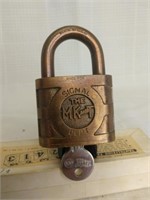 Brass signal padlock & key
