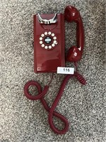 Red Push Button Wall Mount Telephone