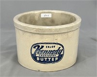 2 lb butter crock w/ "Kennedy Creamery Butter"