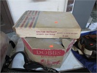 VINTAGE HOT PLATE & DOBBS HAT BOX