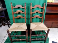 Ladder Back Rush Seat Chair  Times 2