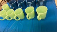6 jadeitte cups,  4 Fiesta cups