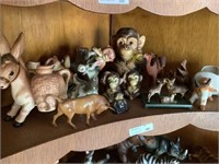 3rd shelf of monkeys & donkeys plus wades as found