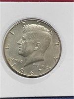 1967 Kennedy half dollar coin 40% silver