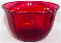 Ruby Red Glass Bowl 6x10"