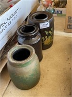 3 Stoneware Storage Jars