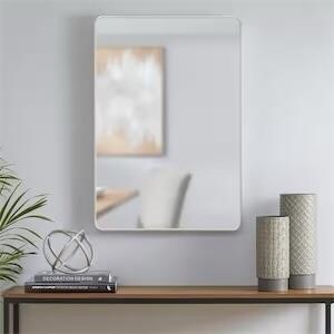 Modern Rectangular Silver Framed Mirror