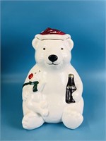 Vintage Coke Bear Christmas Cookie Jar