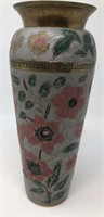 Enameled Brass Indian Vase