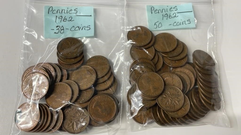 58 1962 Canadian Pennies