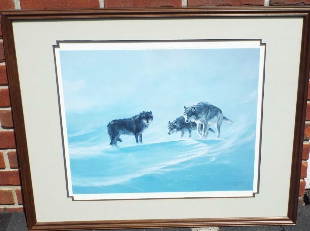 Windswept Wolves 1983 signed Persis Clayton Weirs