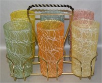 MCM Spaghetti String Glass 5 5/8" Tumbler Set